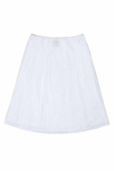 Current Boutique-Eileen Fisher - White Textured A-line Skirt Sz S