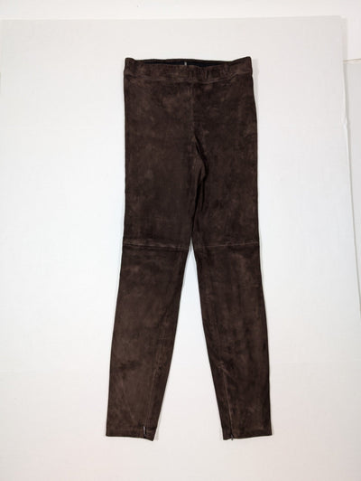 Current Boutique-Elie Tahari - Brown Lamb Suede Leggings Sz S