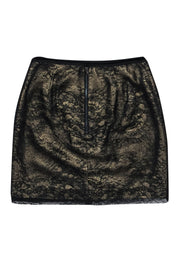 Current Boutique-Elie Tahari - Gold & Black Lace Skirt Sz 4