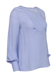Current Boutique-Elie Tahari - Lavender Silk Long Sleeve Blouse Sz XS