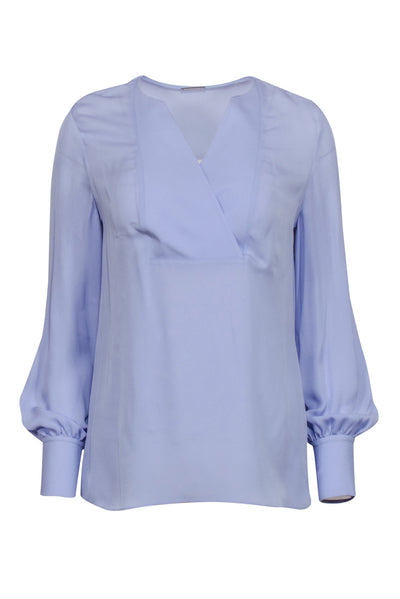 Current Boutique-Elie Tahari - Lavender Silk Long Sleeve Blouse Sz XS