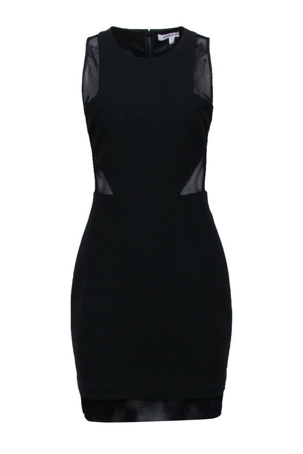 Current Boutique-Elizabeth & James - Black Sleeveless Sheath Dress w/ Mesh Accents Sz 8