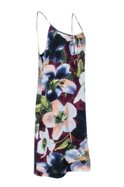 Current Boutique-Emanuel Ungaro - Maroon, blue, & Green Floral Print Dress Sz 10