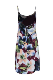 Current Boutique-Emanuel Ungaro - Maroon, blue, & Green Floral Print Dress Sz 10