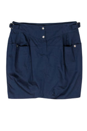 Current Boutique-Emilio Pucci - Navy Blue Mini Skirt w/ Buckle Detail Sz 10