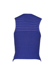 Current Boutique-Emporio Armani - Indigo Ribbed Button Front Sweater Vest Sz 2