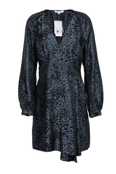 Current Boutique-Equipment - Black Silk Blend Leopard Print "Alexandria" Dress Sz 8