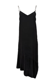 Current Boutique-Equipment - Black Silk Slip Dress w/ Asymmetrical Hem Sz M