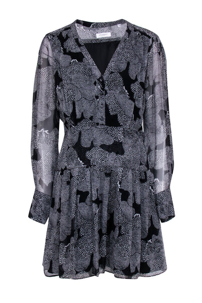 Current Boutique-Equipment - Black & White Long Sleeve Abstract Print Dress Sz 6