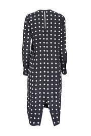 Current Boutique-Equipment - Black w/ Cream Polka Dot Print Silk Dress Sz S