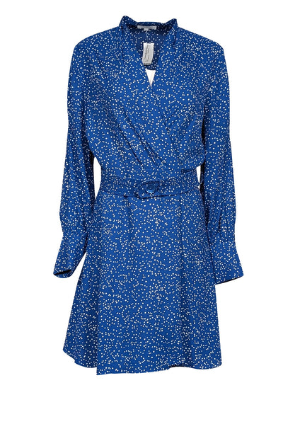 Current Boutique-Equipment - Blue & White Speckled Wrap Dress w/ Belt Sz 6