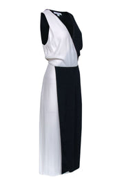 Current Boutique-Equipment - Navy & Cream Color Block Sleeveless Dress Sz 10