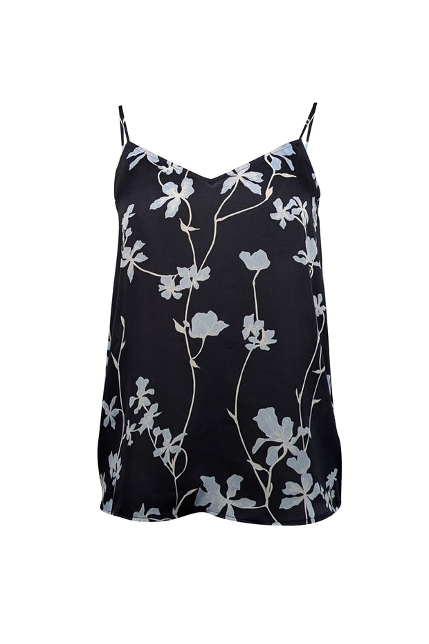 Current Boutique-Equipment - Navy & Light Blue Floral Satin Cami Sz XS