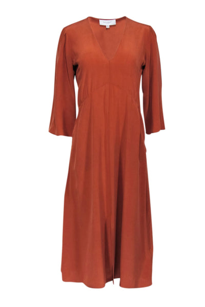 Equipment - Orange Silk Maxi Dress Sz S