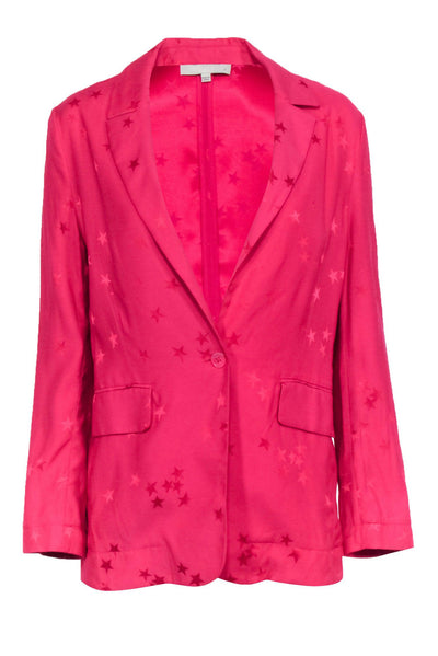 Current Boutique-Equipment -Pink Star Print Single Button Blazer Sz 0