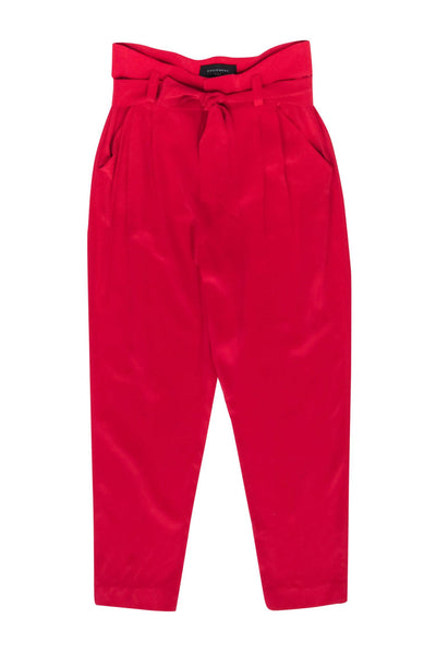 Current Boutique-Equipment - Red Silk Belted "Bethie" Trousers Sz 8