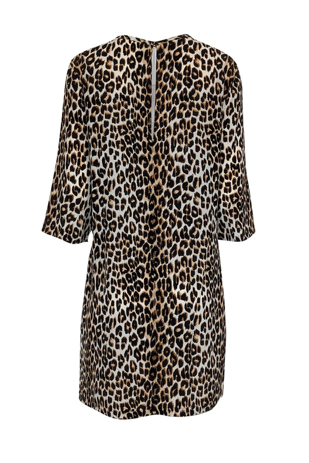 Current Boutique-Equipment - Tan, Beige, & Black Leopard Print Silk Shift Dress Sz L