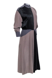Current Boutique-Equipment - Taupe, Grey, & Black Colorblock Silk Midi Dress Sz 6