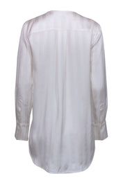 Current Boutique-Equipment - White Long Sleeve Chevron Print Collarless Tunic Blouse Sz M