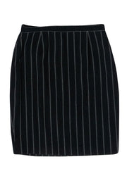 Current Boutique-Escada - Black Wool Blend Pencil Skirt w/ Contrast Stitching Sz 10