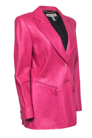 Current Boutique-Escada - Hot Pink Leather Blazer Sz 12 Blazer