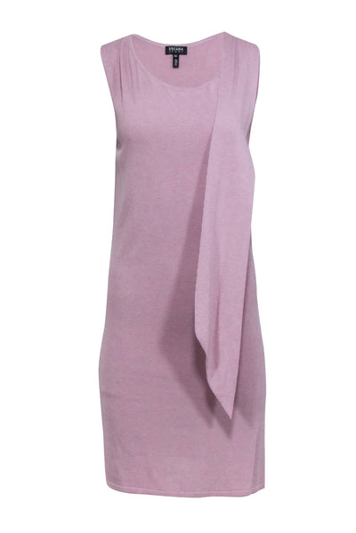 Current Boutique-Escada - Pink Sleeveless Midi Shift Dress w/ Attached Shoulder Scarf Sz XS