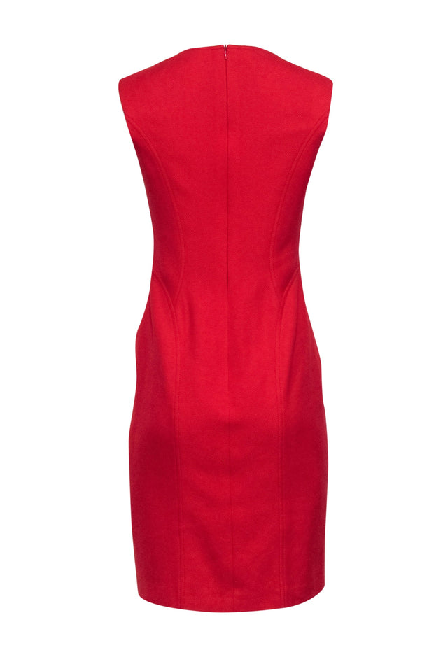 Current Boutique-Escada - Red Sleeveless Sheath Dress w/ Slit Sz 6
