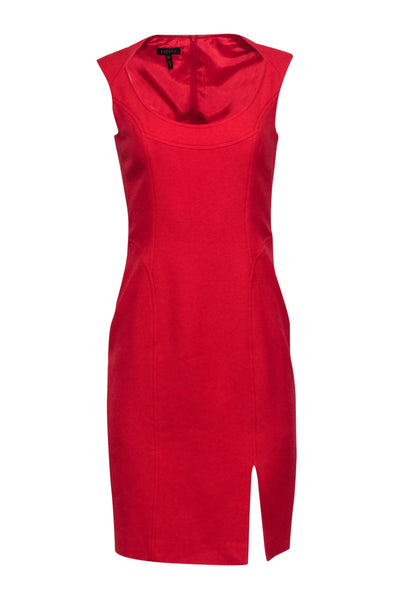 Current Boutique-Escada - Red Sleeveless Sheath Dress w/ Slit Sz 6