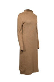 Current Boutique-Escada - Tan Wool & Cashmere Blend Mock Neck Knit Dress Sz 10