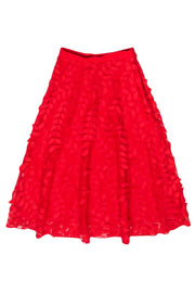 Current Boutique-Eva Franco - Red 3D Leaf Textured Midi Dress Sz 0