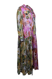 Current Boutique-Evi Grintela - Pink, Green, & Orange Multi Color Floral Dress Sz XL