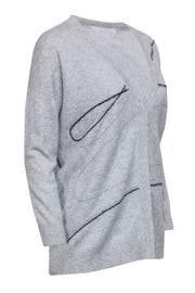 Current Boutique-Fabiana Filippi - Light Grey Wool Blend Cardigan w/ Metallic Stripes Sz XXS