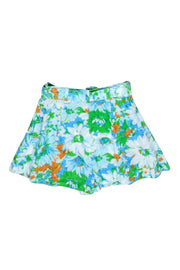 Current Boutique-Faithfull the Brand - Blue Floral Print Pleated Shorts Sz 4