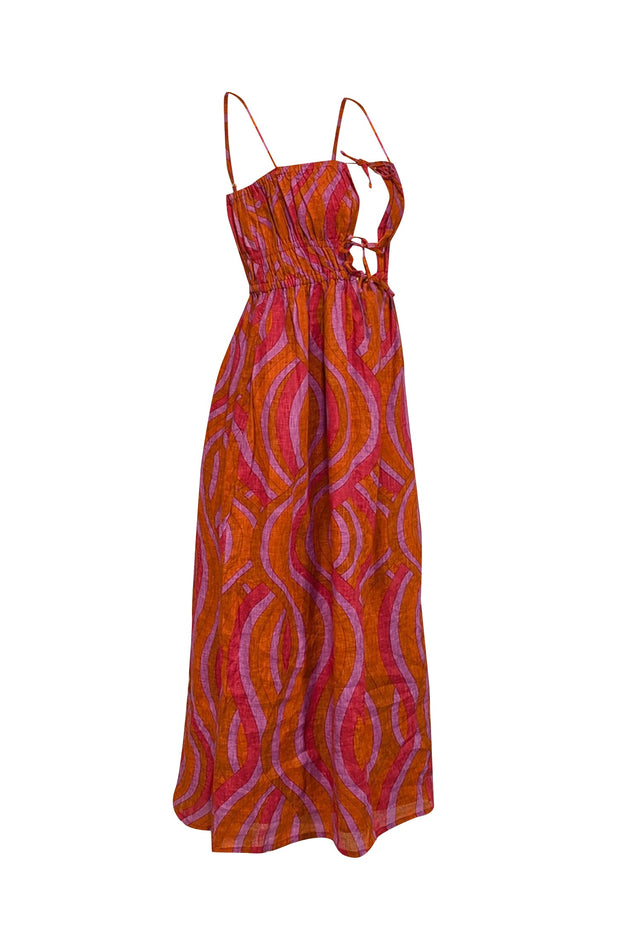 Current Boutique-Faithfull the Brand - Burnt Orange, Magenta, & Purple Linen Dress Sz 6