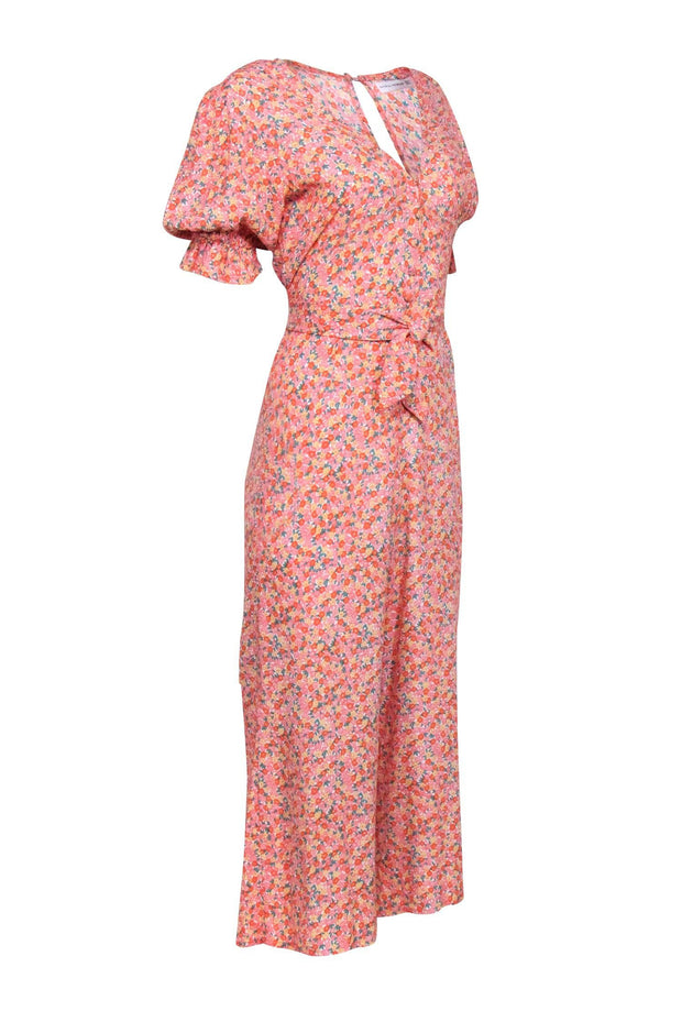 Current Boutique-Faithfull the Brand - Orange & Pink Floral Jumpsuit Sz S
