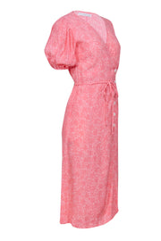 Current Boutique-Faithfull the Brand - Pink w/ White Stenciled Floral Print Midi Dress Sz 6