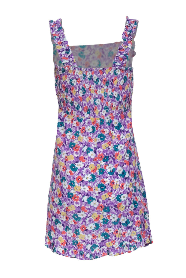 Current Boutique-Faithfull the Brand - Purple Floral Print Sleeveless Mini Dress Sz 4