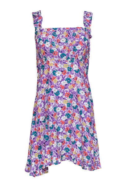 Current Boutique-Faithfull the Brand - Purple Floral Print Sleeveless Mini Dress Sz 4