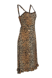 Current Boutique-Faithfull the Brand - Tan Sleeveless Leopard Print Midi Dress Sz 2