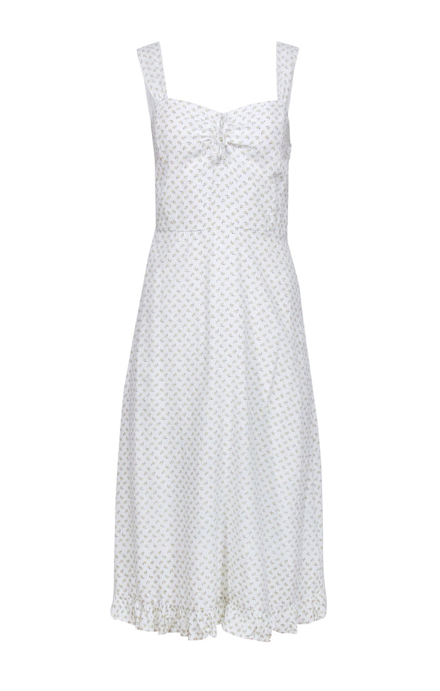 Current Boutique-Faithfull the Brand - White Floral Sleeveless "Videlio" Midi Dress Sz 6