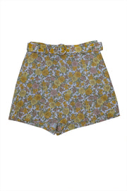 Current Boutique-Faithfull the Brand - Yellow & White Floral Print Linen Skort Sz 2