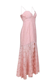 Current Boutique-Fame and Partners - Blush Pink Lace Sleeveless Cut Out Back Dress Sz 10