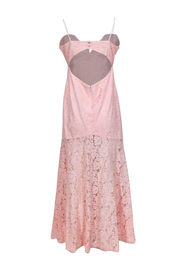 Current Boutique-Fame and Partners - Blush Pink Lace Sleeveless Cut Out Back Dress Sz 10