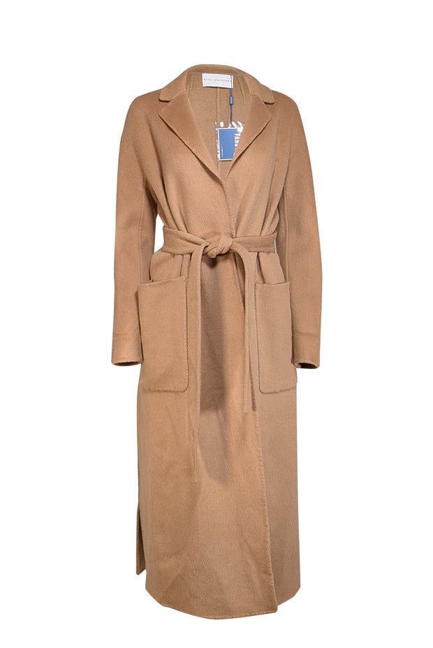 Current Boutique-Fangyan - Camel Brown Belted Wool Coat Sz S