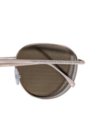 Current Boutique-Fendi - Beige Aviator Sunglasses w/ Logo Font Lenses