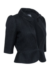 Current Boutique-Fendi - Black Textured Crop Sleeve Blazer Sz 8