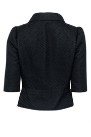 Current Boutique-Fendi - Black Textured Crop Sleeve Blazer Sz 8