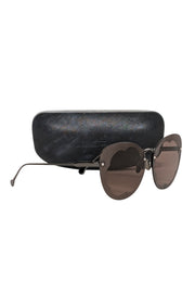 Current Boutique-Ferragamo - Black Matte Large Cat Eye Scallop Edge Lens Sunglasses