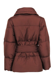 Current Boutique-Ferragamo - Brown Belted Puffer Jacket Sz 6