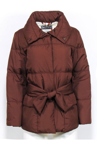 Current Boutique-Ferragamo - Brown Belted Puffer Jacket Sz 6